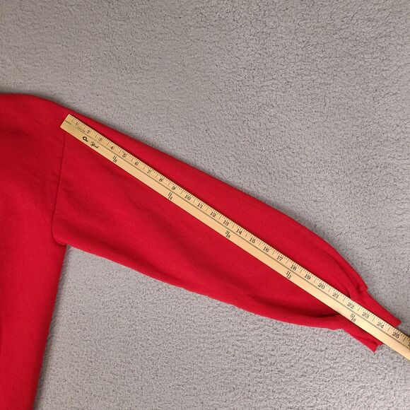 Vintage Jerzees Cardigan Sweater Womens One Size Red Embroidered Lady Poodle‎ - Picture 15 of 15